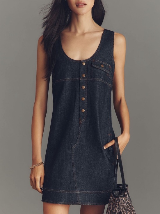 Anthropologie Dresses & Skirts - NWT Anthropologie Pilcro Denim Snap-Front Mini Dress, S